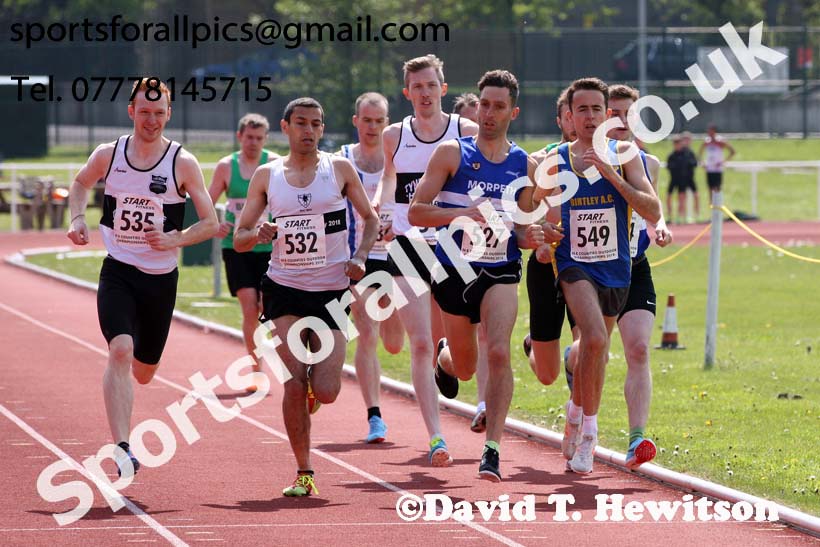 Senior mens 1500 metres, 2019 North Eastern Track and Field Champs., Middlesbrough. Photo:  David T. Hewitson/Sports for All Pics